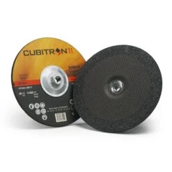 3M Cubitron Ii Depressed Center Grinding Wheel, 87153, T27 Quick Change, 9 In X 1/4 In X 5/8-11 In