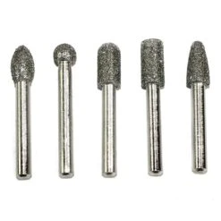 5PC Diamond Burr Set - 1/4 Inch Shank, 50 Grit - Coarse