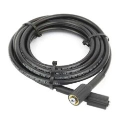 1/4 Inch X 25 Ft PVC Black High Pressure Hose, M22 Female With Sleeve, 3200 PSI