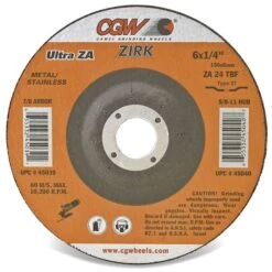 CGW Abrasives 35621 Depressed Center Wheel 4-1/2" X 1/4" X 5/8- 11 INT T27 24 Grit Aluminum Oxide