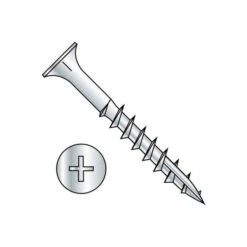 #8 X 1 Phillips Flat Head With Nibs Deep Thread Wood Screw With Type 17 Point Zinc - Pkg Of 10500