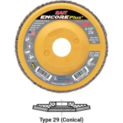 United Abrasives - Sait Encore Flap Disc Type 29 5 " X 7/8" 80 Grit Zirconium