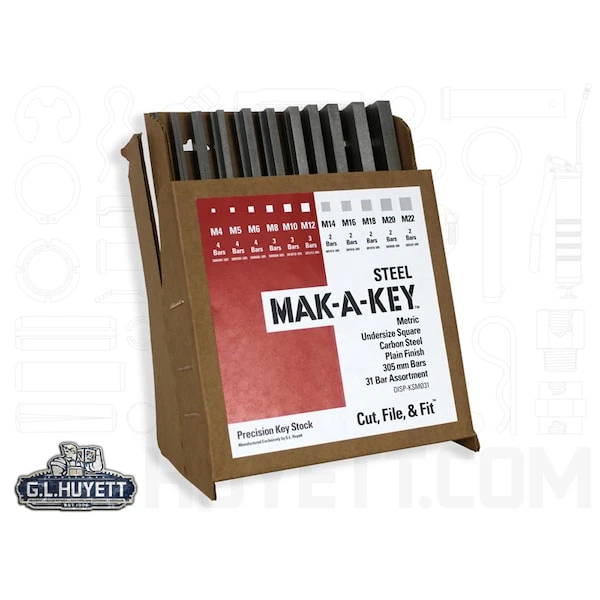 Undersized Key Stock Assortment, Plain 1 Undersized Key Stock Assortment, Plain