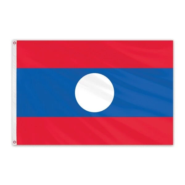 Laos Outdoor Nylon Flag 4'x6' 1 Laos Outdoor Nylon Flag 4'x6'