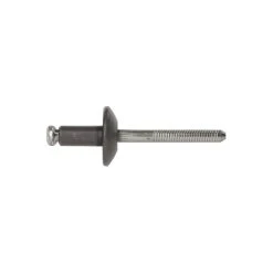 Blk Alum Door Lock Rivets 1/4" Dia 1/8", Flanged Head, 1/4 In Dia., Aluminum Body