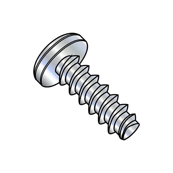 Thread Forming Screw, #7-18 X 3/4 In, Wax Steel Pan Head Phillips Drive, 8000 PK 1 Thread Forming Screw, #7-18 X 3/4 In, Wax Steel Pan Head Phillips Drive, 8000 PK