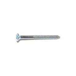 Wood Screw, #10, 2-1/4 In, Zinc Plated Steel Flat Head Phillips Drive, 100 PK