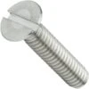 #10-24 X 5 In Slotted Flat Machine Screw, Plain 18-8 Stainless Steel, 500 PK