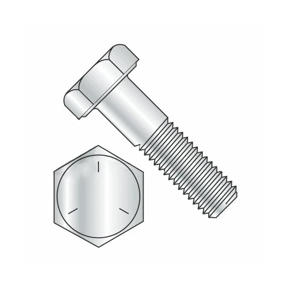 Grade 5, 5/8"-18 Hex Head Cap Screw, Zinc Plated Steel, 3 In L, 25 PK 2 Grade 5, 5/8"-18 Hex Head Cap Screw, Zinc Plated Steel, 3 In L, 25 PK - Image 2