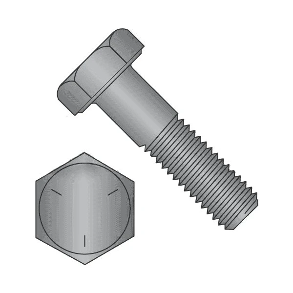 Grade 5, 9/16"-18 Hex Head Cap Screw, Plain Steel, 5 In L, 25 PK 2 Grade 5, 9/16"-18 Hex Head Cap Screw, Plain Steel, 5 In L, 25 PK - Image 2