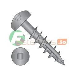 Wood Screw, #6, 1-1/4 In, Black Oxide Pan Head Square Drive, 7000 PK