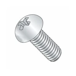 #4-40 X 3/8 In Phillips Round Machine Screw, Zinc Plated Steel, 100 PK