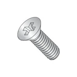 #8-32 X 1/4 In Phillips Flat Machine Screw, Plain 18-8 Stainless Steel, 2000 PK