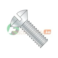 #4-40 X 1/4 In Slotted Oval Machine Screw, Zinc Plated Steel, 10000 PK