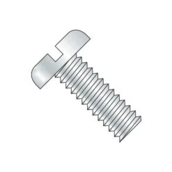 #10-24 X 3/8 In Slotted Pan Machine Screw, Zinc Plated Steel, 100 PK