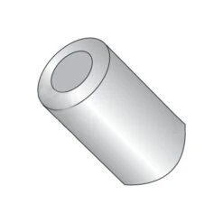 Round Spacer, #10 Screw Size, Plain Aluminum, 13/16 In Overall Lg, 0.192 In Inside Dia
