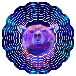 24" Indigo Bear Wind Spinner