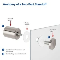 Square Standoff, 3/4 In Sq Sz, Square Shape, Steel Chrome, 4PK -3M Shop Outwater20Plastics20Industries20Inc stdexx2partxxapp1xxee54a0 14