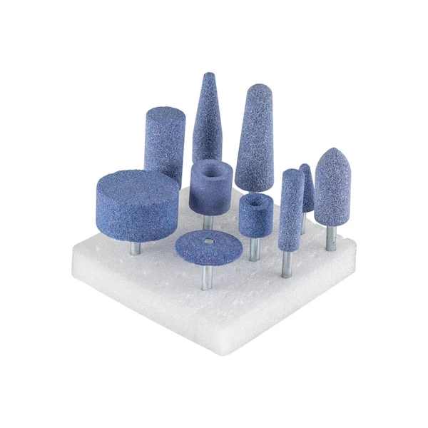 10 Piece Mounted Point Set - Ceramic Grain, 1/8" Shank, 46 Grit TOUGH 1 10 Piece Mounted Point Set - Ceramic Grain, 1/8" Shank, 46 Grit TOUGH