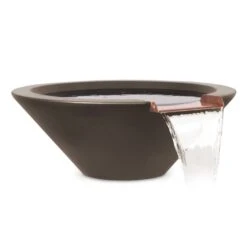 24 Round Cazo Water Bowl - GFRC Concrete - Chocolate -