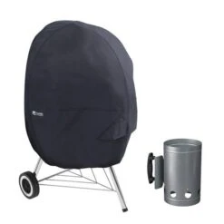 Classic Accessories 55-903-CHIMNY-EC Kettle Grill Cover With Charcoal Chimney; Black - Large