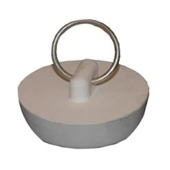 02-3217 2 In. White Hollow Rubber Sink Stopper; Pack Of 6