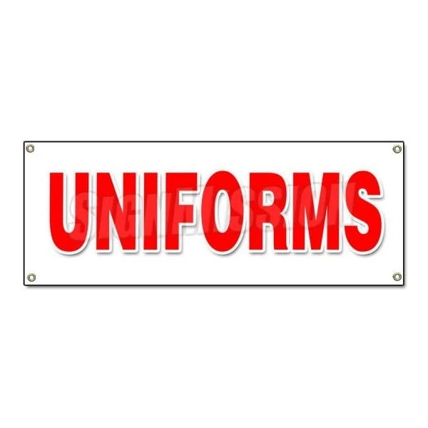 UNIFORMS BANNER SIGN Workplace Organization Corporate Clothing Image Branding 1 UNIFORMS BANNER SIGN Workplace Organization Corporate Clothing Image Branding