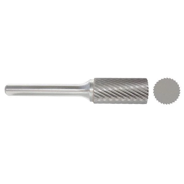 Carbide Bur, Cylinder, 1/4 In, 1/4 Shank 1 Carbide Bur, Cylinder, 1/4 In, 1/4 Shank