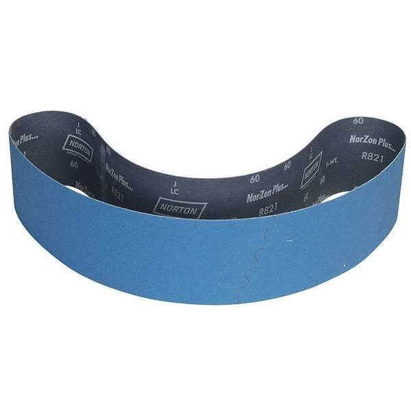 Sanding Belt, Coated, 4 In W, 54 In L, 80 Grit, Medium, Zirconia Alumina, R823P Bluefire, Blue 1 Sanding Belt, Coated, 4 In W, 54 In L, 80 Grit, Medium, Zirconia Alumina, R823P Bluefire, Blue