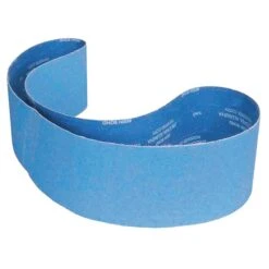 Sanding Belt, Coated, 6 In W, 89 In L, 80 Grit, Medium, Zirconia Alumina, R823P Bluefire, Blue
