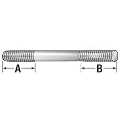 Double-End Threaded Stud, M8-1.25mm Thread To M8-1.25mm Thread, 80 Mm, Steel, Black Oxide, 2 PK -3M Shop Z01Nwwfo oz