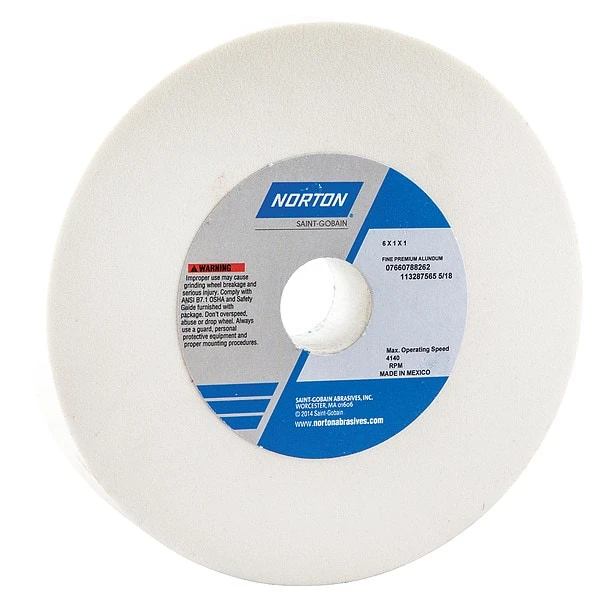 Grinding Wheel, T1, 6x1x1, AO, 100G, White 1 Grinding Wheel, T1, 6x1x1, AO, 100G, White