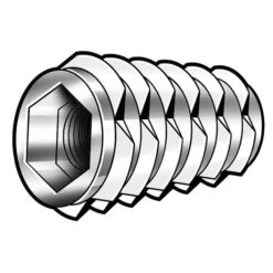 Hex Drive Threaded Insert, #10-32 Int Thrd Sz, 33/64 In L, 27/64 In Dia., Zinc Alloy, Plain