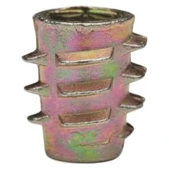 Hex Drive Threaded Insert, M6-1.00 Int Thrd Sz, 33/64 In L, 11.5 Mm Dia., Zinc Alloy, Plain, 50 PK