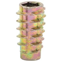 Hex Drive Threaded Insert, M6-1.00 Int Thrd Sz, 25/32 In L, 11.5 Mm Dia., Zinc Alloy, Plain, 50 PK