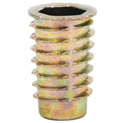 Hex Drive Threaded Insert, 3/8"-16 Int Thrd Sz, 63/64 In L, 5/8 In Dia., Zinc Alloy, Plain, 25 PK