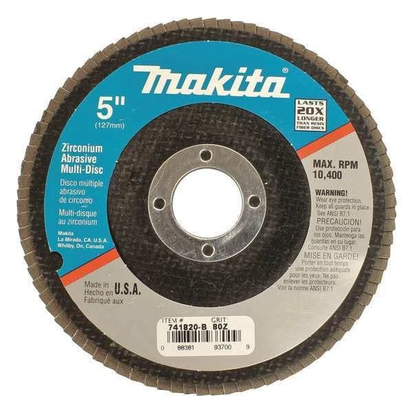 Makita Multi-Disc, 5" X 7/8", 80 Grit, PK10 1 Makita Multi-Disc, 5" X 7/8", 80 Grit, PK10