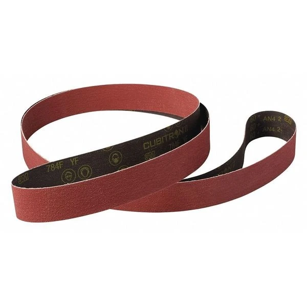 Sanding Belt, Coated, 3 In W, 132 In L, 80 Grit, Medium, Ceramic, 784F, Maroon 1 Sanding Belt, Coated, 3 In W, 132 In L, 80 Grit, Medium, Ceramic, 784F, Maroon
