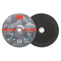 3M Depressed Center Wheels, Type 27, 9 In Dia, 0.25 In Thick, 7/8 In Arbor Hole Size, Ceramic Grain