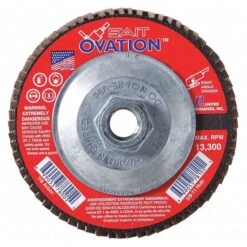 SAIT 78126 Ovation® High Density Fiberglass Backed Flap Disc (Type 27) 5" X 5/8"-11, 40 Grit, 10-Pack