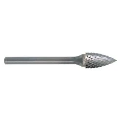 Carbide Bur, 1849 SG-1 CLE-SG Pointed Tree Bur Double Cut 1/4"x1/4" Hardened Steel Shank