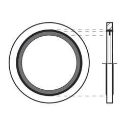 Sealing Washer, Fits Bolt Size M8 Steel/Buna-N, Cadmium Plated Finish