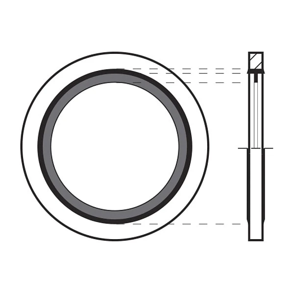 Sealing Washer, Fits Bolt Size M8 Steel/Buna-N, Cadmium Plated Finish 1 Sealing Washer, Fits Bolt Size M8 Steel/Buna-N, Cadmium Plated Finish