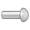 Solid Rivet, Round Head, 0.0625 In Dia., 0.375 In L, Aluminum Body, 1000 PK