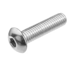 1/4"-20 X 1-1/4 In Hex Button Socket Head Cap Screw, Passivated 316 Stainless Steel, 10 PK