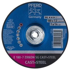 7" X 1/4 Grinding Wheel, 5/8-11 Thd. - ZIRKON SG CAST+STEEL - Type 27