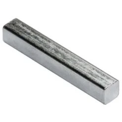 Undersized Machine Key, Square End, Carbon Steel, Zinc Clear Trivalent, 1-1/2 In L, 3/16 In Sq