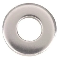Flat Washer, Fits Bolt Size #10 , Stainless Steel Plain Finish, 25 PK