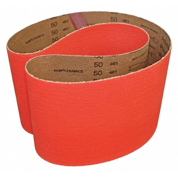 Abrasive Belt, 50 Grit, Ceramic, 4x24", PK10, Coated, 4" W, 24" L, 50 Grit, Coarse, Ceramic, XK870X 1 Abrasive Belt, 50 Grit, Ceramic, 4x24", PK10, Coated, 4" W, 24" L, 50 Grit, Coarse, Ceramic, XK870X