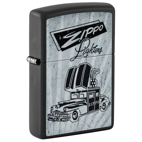 Zippo Car Design Black Matte Pocket Lighter 1 Zippo Car Design Black Matte Pocket Lighter